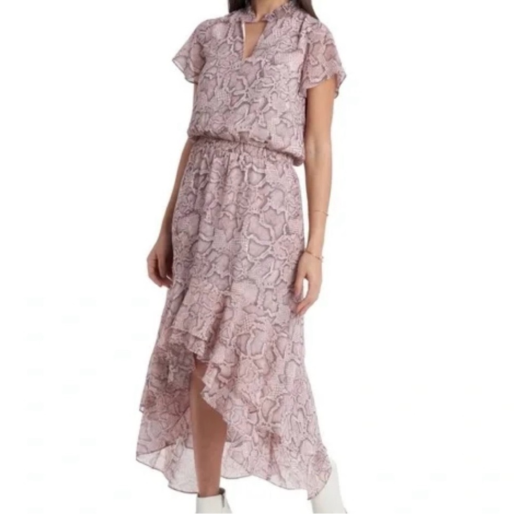NEW 1. State Blush Pink Snake Print High Low Dress Size Medium